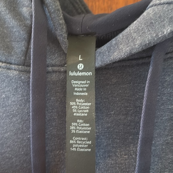 Lululemon 🍋 M’s L City Sweat Pullover Hoodie in Heathered True Navy. Exclt Cndtn - Picture 7 of 9